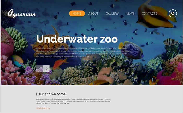 Aquarium Website Template