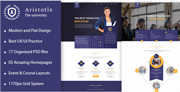 Aristotle - Professional PSD Template for Education