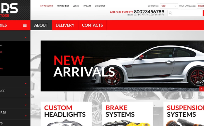 Auto Parts PSD Template