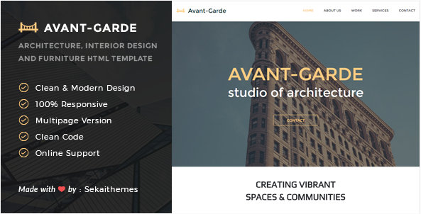 Avant-Garde - Architecture, Interior design & Furniture HTML Template