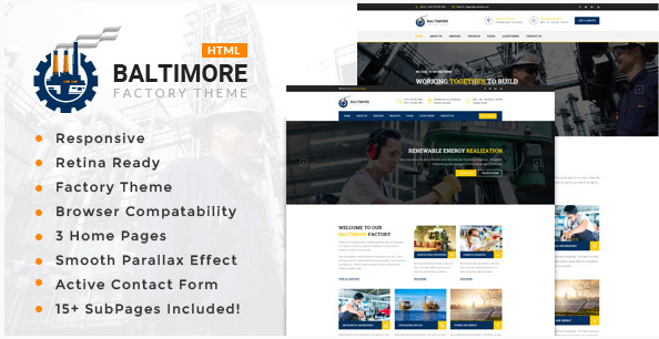 Baltimore Factory - Industrial Business HTML5 Template
