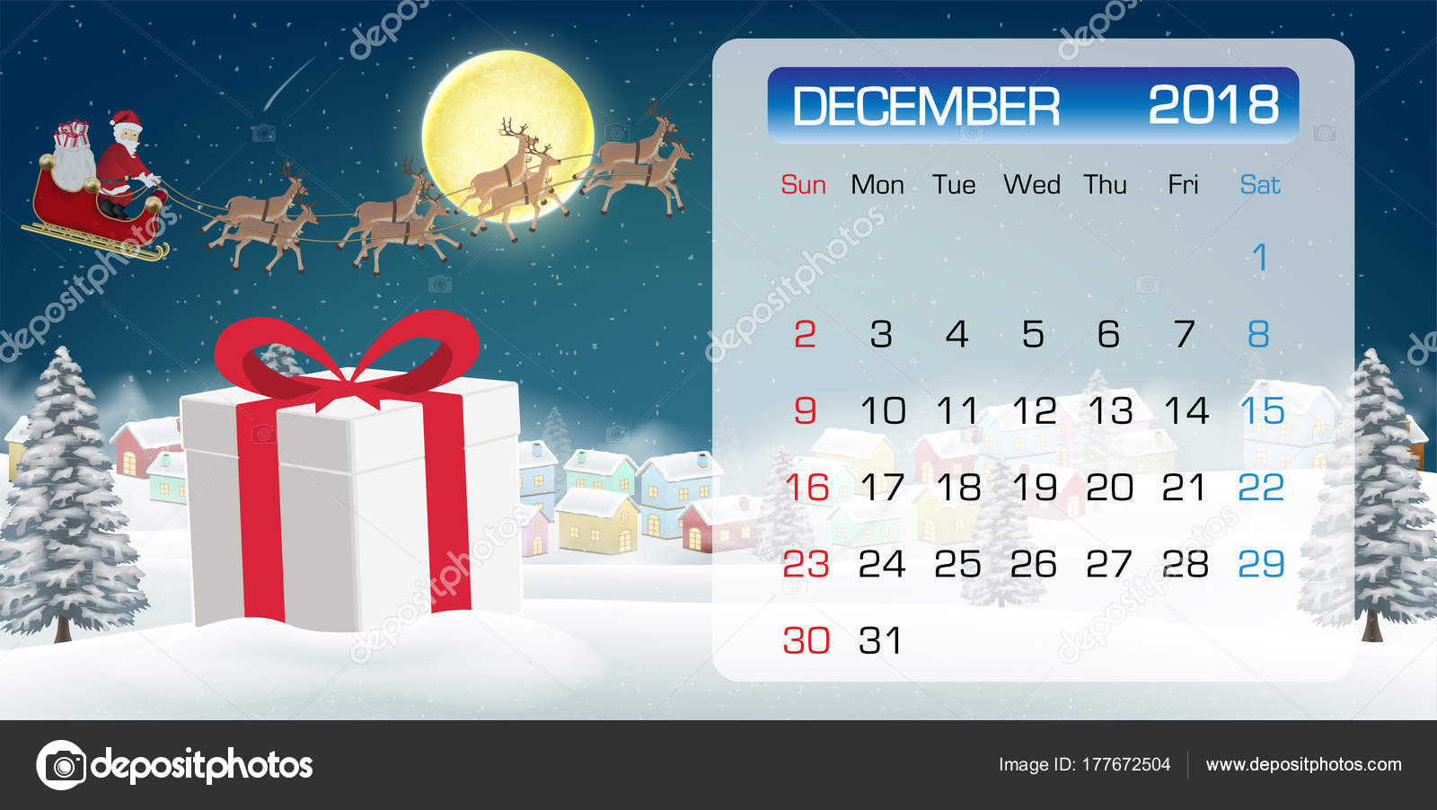 Beautiful Calendar 2018 with Gift Box