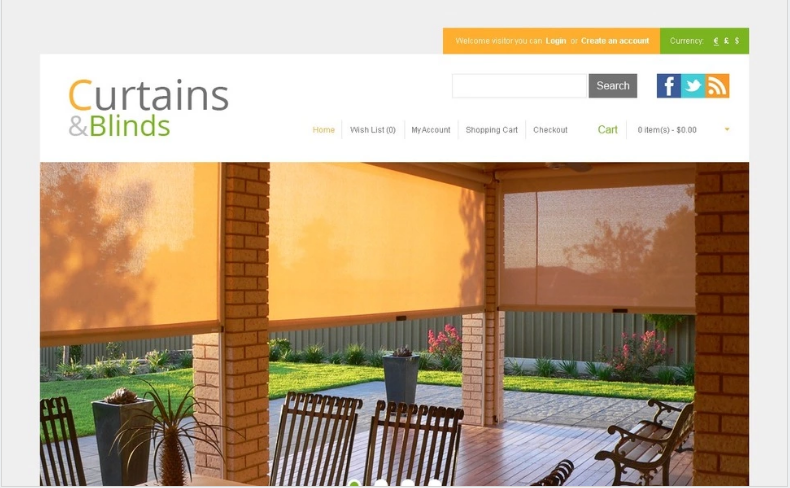 Blinds and Curtains OpenCart Template