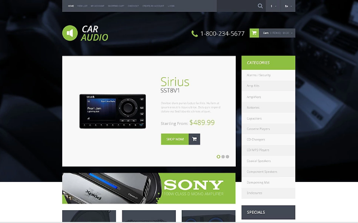 Car Audio Video OpenCart Template