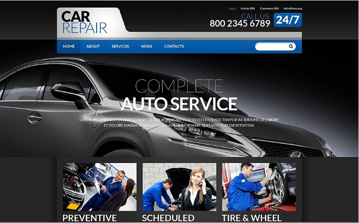 Car Repair PSD Template