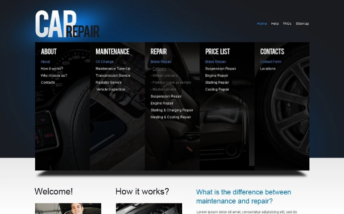 Car Repair PSD Template