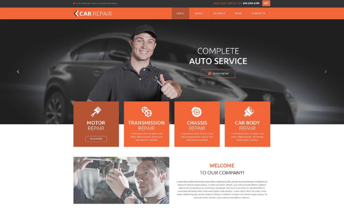 Car Repair PSD Template