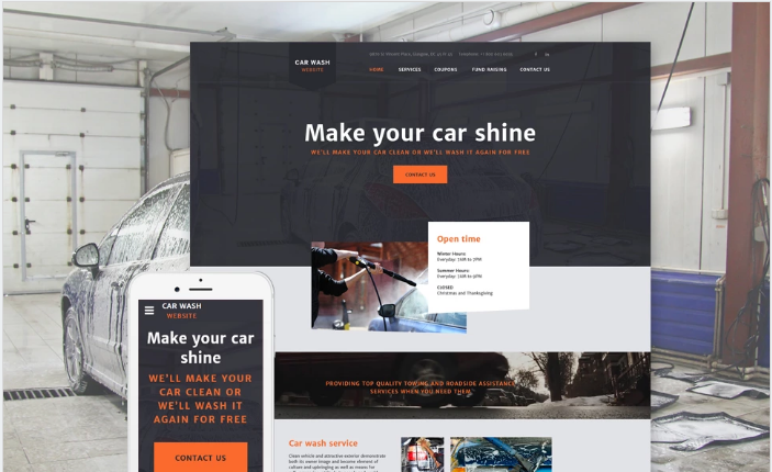  CarWash Website Template