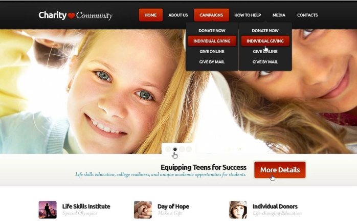 Child Charity PSD Template