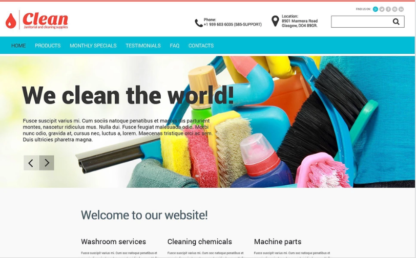 Cleaning Supplies Website Template