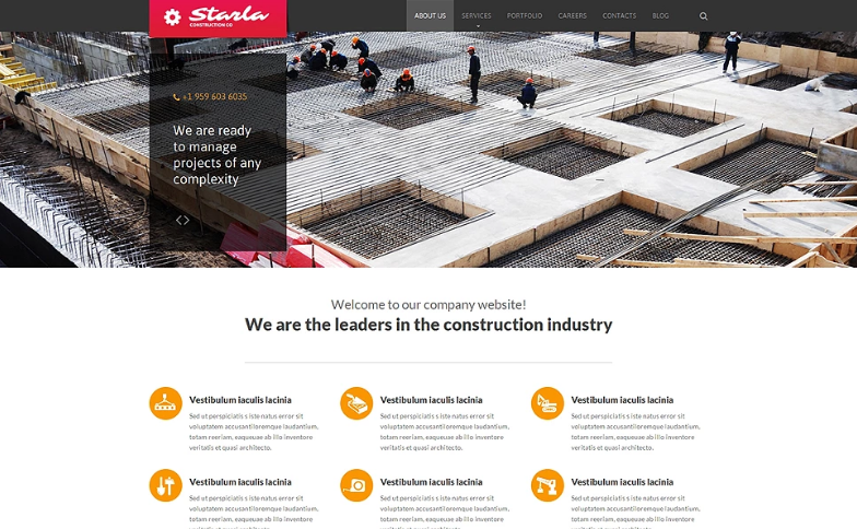 Construction Company Responsive Website Template