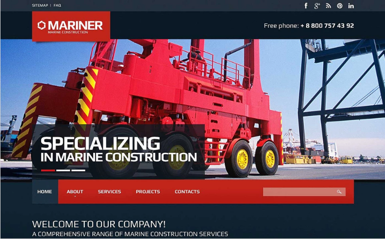 Construction Company Responsive Website Template