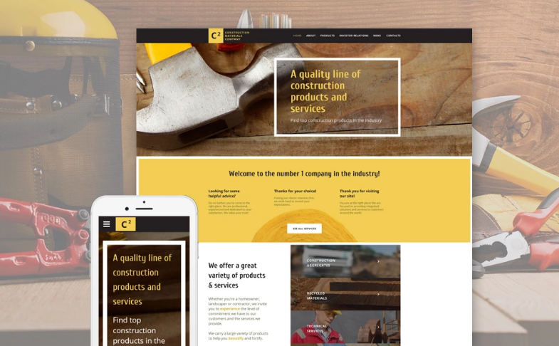 Construction Materials Company Website Template