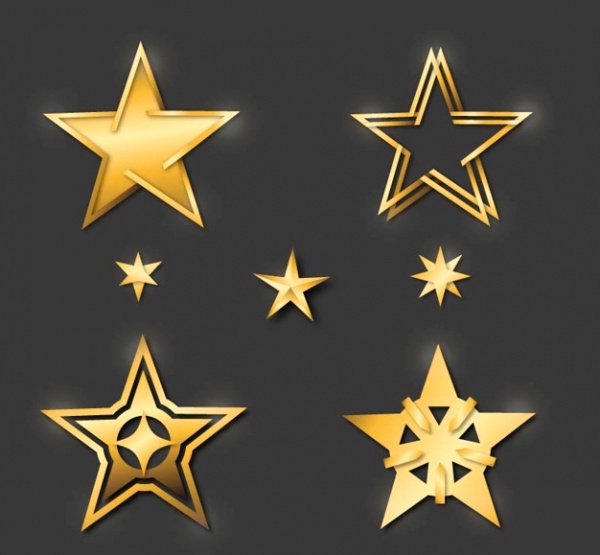 Decorative Golden Stars Shapes