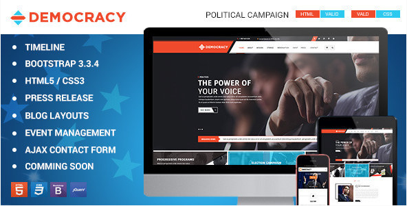 Democracy HTML5 - CSS3 Theme
