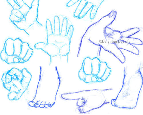 Drawing Hands and Feet