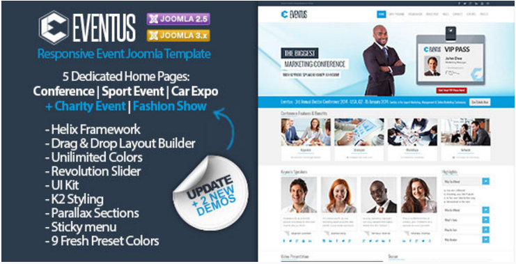 Eventus - Responsive Event Joomla Template