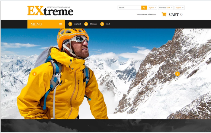 Extreme Sports Clothing PrestaShop Theme