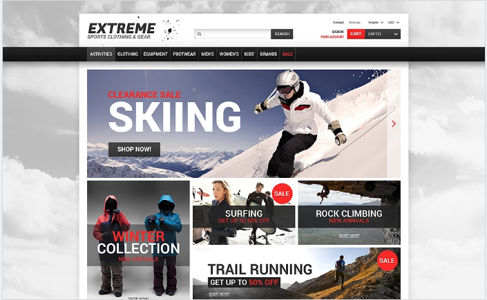 Extreme Sports Gear PrestaShop Theme