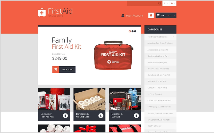 First Aid Store PrestaShop Theme