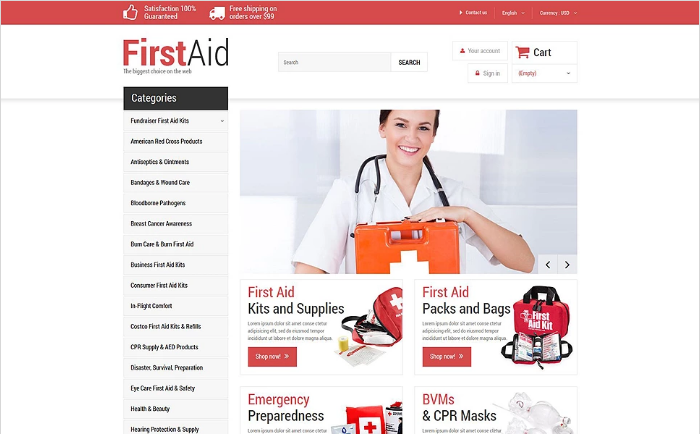 First Aid Store PrestaShop Theme