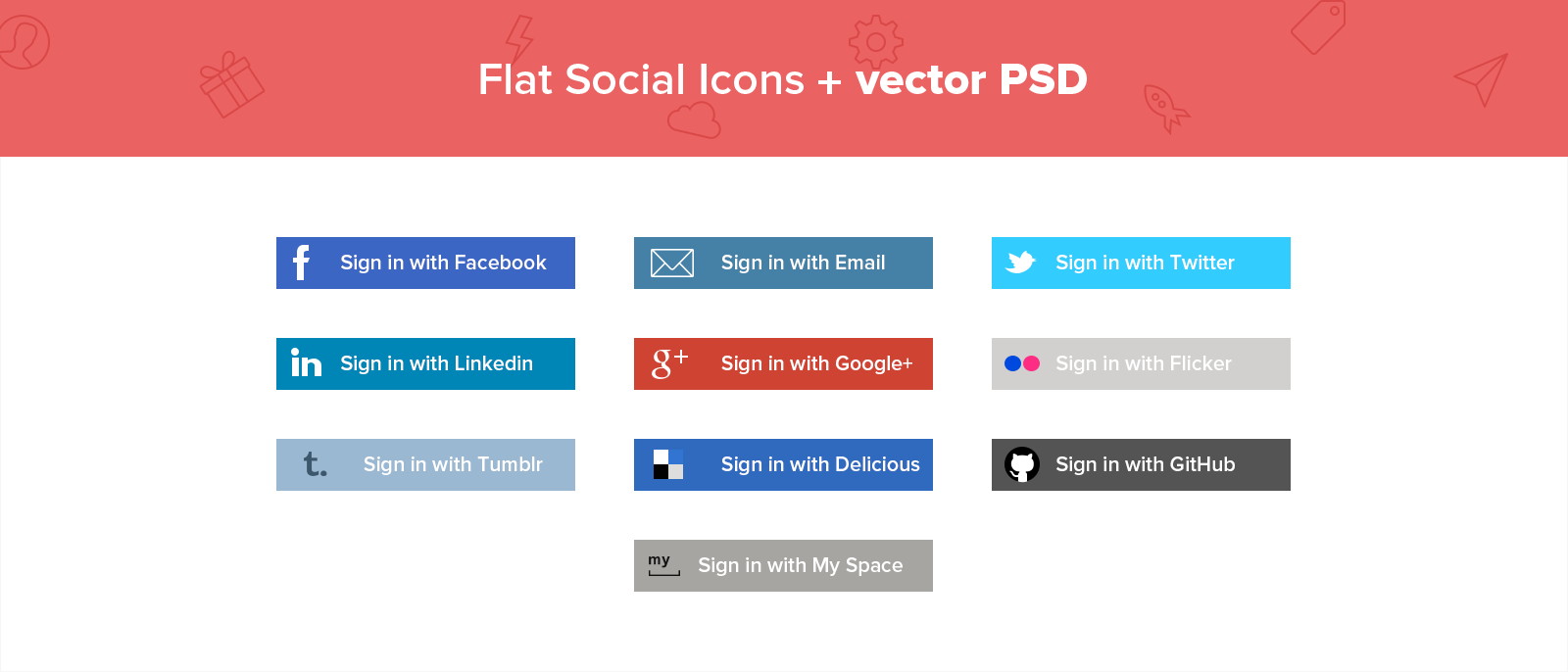 Flat-Social-icons