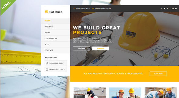 Flatbuild - HTML Construction Business Template