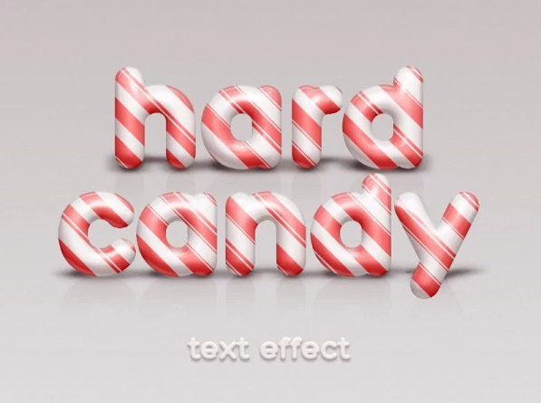 Free PSD Candy Cane Text Effect