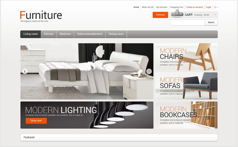 Furniture for Comfort OpenCart Template