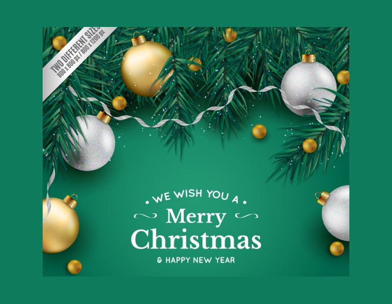 Green Background Christmas Mockup