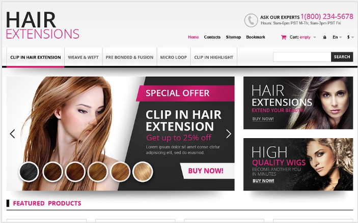 Hair Extensions Store PrestaShop Theme