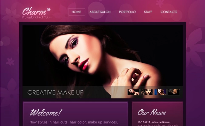 Hair Salon PSD Template