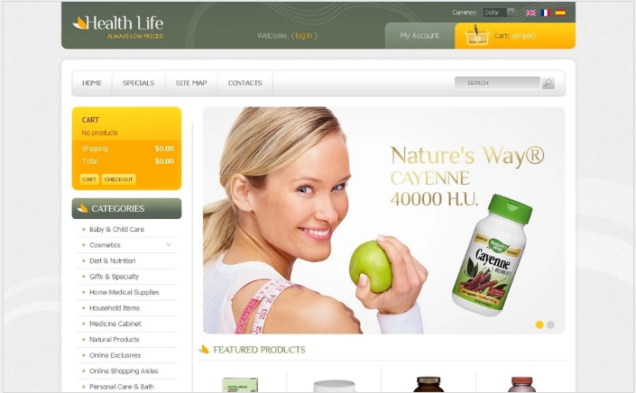 Helth Life Products PrestaShop Theme