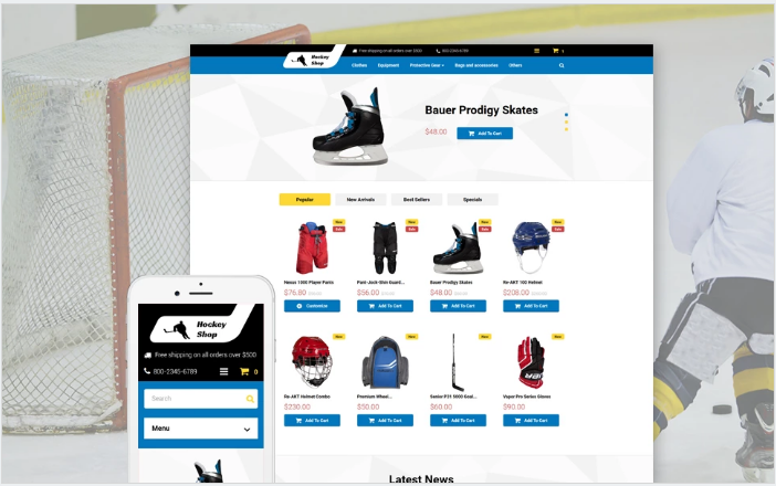 Hockey Shop PrestaShop Theme