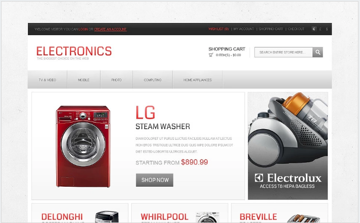 Home Electronics OpenCart Template