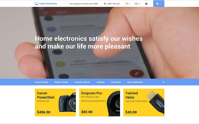 Home Electronics OpenCart Template