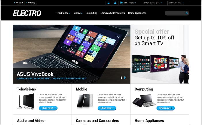 Home Electronics: PrestaShop Technology Themes