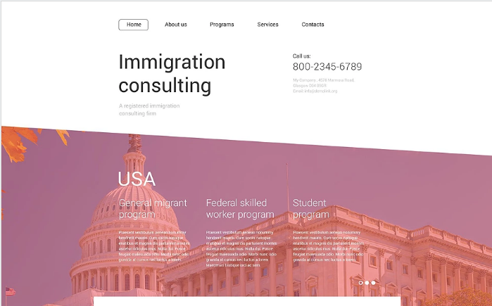 Immigration Consulting Website Template