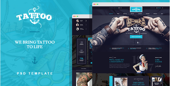 Ink Arts - Tattoo Salon PSD Template