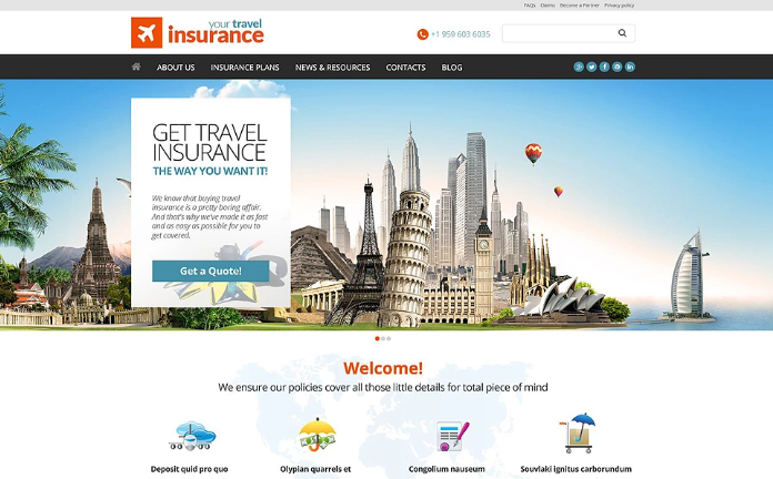 Insurance Responsive Website Template