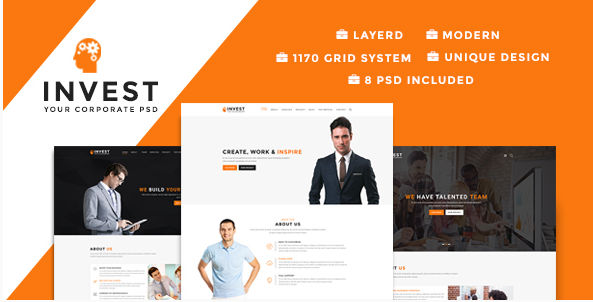 Invest - Multipurpose Business PSD Template