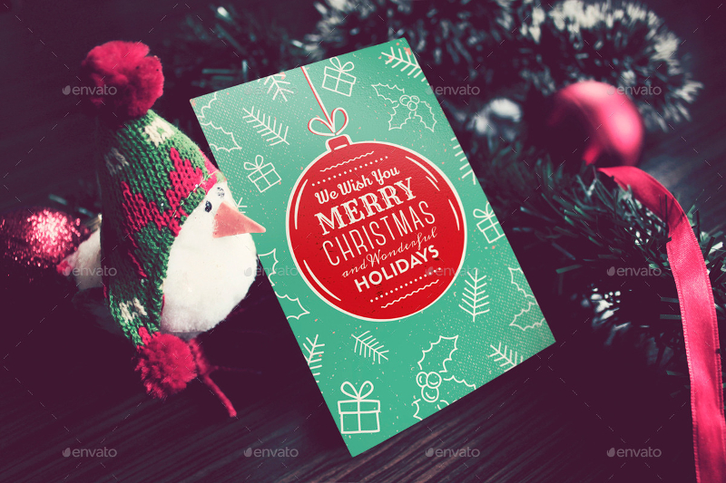 Invitation Christmas Card Mockup: Attractive Christmas Mockups