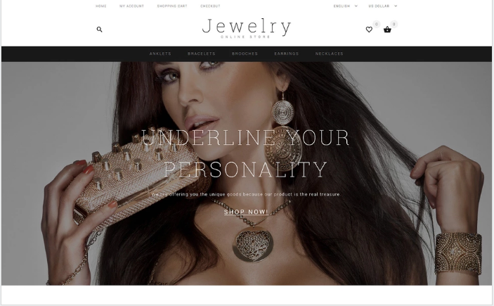 Jewelry Showcase OpenCart Template