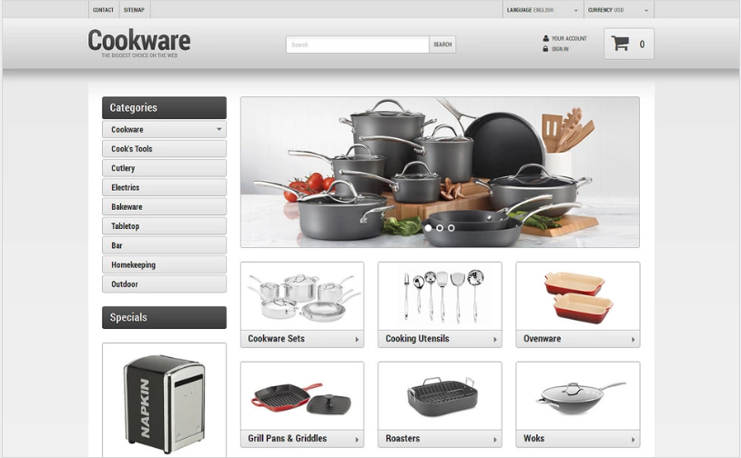 Kitchen Supplies Store PrestaShop Theme