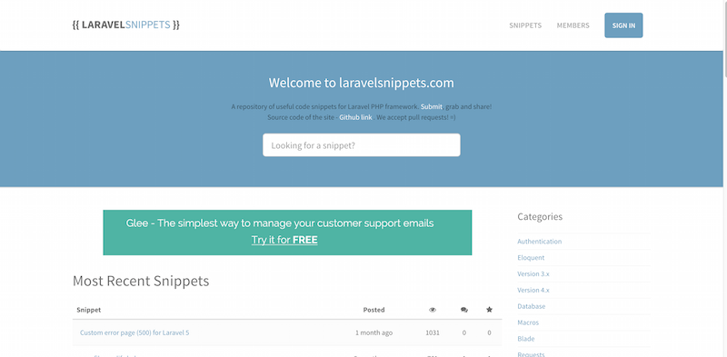 Laravel Snippets