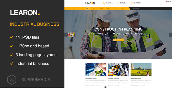 Learon - Industrial Business PSD template