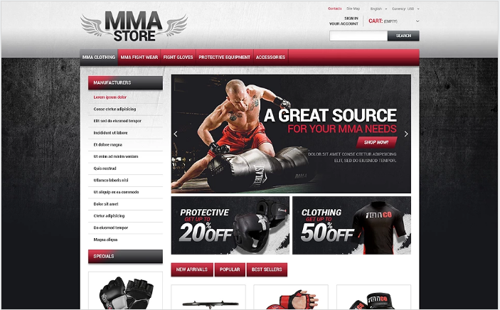MMA Store PrestaShop Theme
