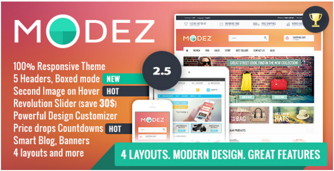 MODEZ - Responsive Prestashop 1.6 Theme + Blog