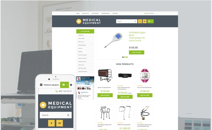 Medical Equipment OpenCart Template