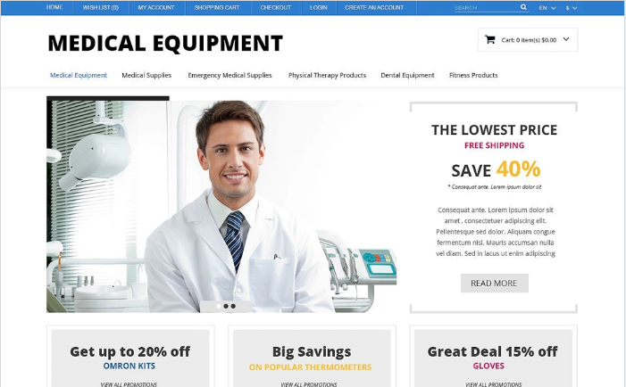Medical Equipment Responsive OpenCart Template